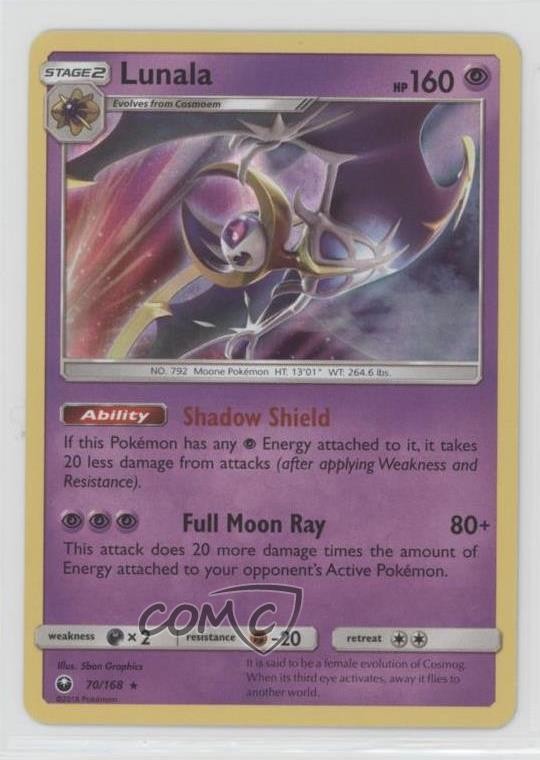 Lunala Holo Pokémon Sun & Moon Celestial Storm #70 05ay