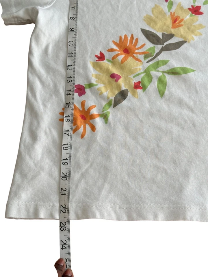 Camiseta Manga Corta Estampado Floral Eddie Bauer Vintage Años 90 100% Algodón L LEER Foto 4 de 4