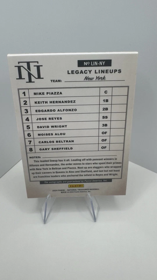 Autógrafos 2024 National Treasures New York Mets Legacy Lineups 10/10🔥🔥 Foto 3 de 3