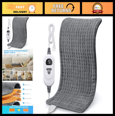 NOWWISH Heating Pad for Back Neck Shoulder Cramps 12x24 Grey