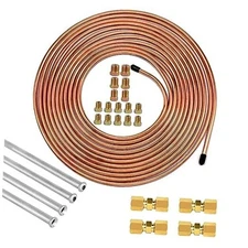  3/16 Inch Brake Line Repair Kit (20 Feet, Copper-Coated) - Copper -3/16 inch