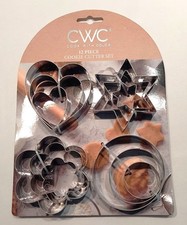 Cook With Color 12-Piece Cookie Cutter Set. Stainless Steel. CWC Cookie/Biscuits