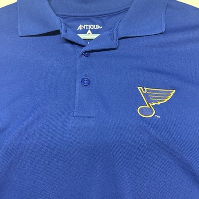 St. Louis Blues Polo Shirt Mens Large Short Sleeve NHL Hockey Antigua