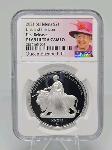 2021 St. Helena Una and The Lion 1 Pound Silver Coin NGC PF69 Ultra Cameo
