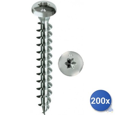 200x Schraube Selbstgewindend Für : Span- Panelvit Chromiting  Mustad Cc Rx