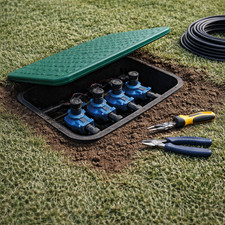 Jumbo Irrigation Valve Box Underground Access Box Green Lid Fits Up to 6 Valves