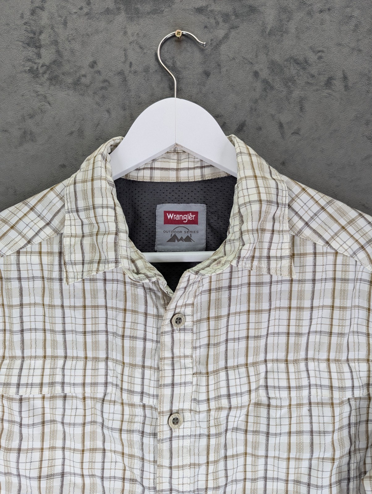 Wrangler Shirt Men's Small Outdoor Series Plaid Water Repellent Roll Up Sleeves image 6