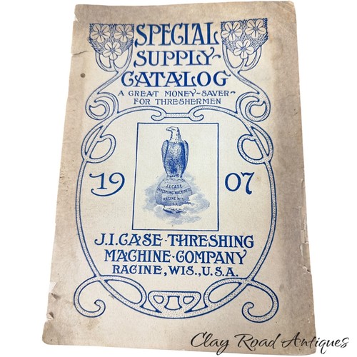 J.I. Case threshing machine special supply catalog farm 1907 original