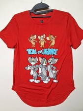Tom And Jerry Red Short Sleeve T Shirt size M 7/9 Cartoon