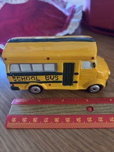 Christmas Village Ceramic School Bus