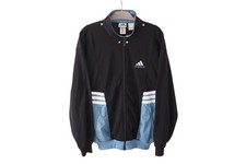 Vintage ADIDAS Track Jacket Full Zip classic big logo 90s black Size M/L