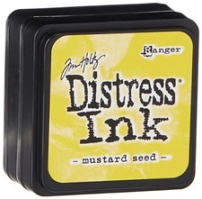 Tim Holtz Mini Distress Ink Pad Mustard Seed 1X1 Water Based Dye Ink