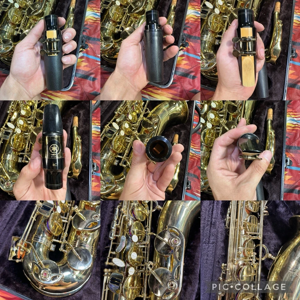 "Saxofón vintage Bestler 954 de latón de 30"" con estuche" Foto 4 de 4