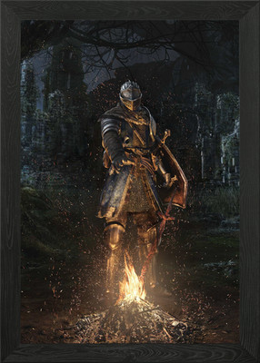 Bonfire in the Shrine Framed Wall Art Poster Canvas Print Picture