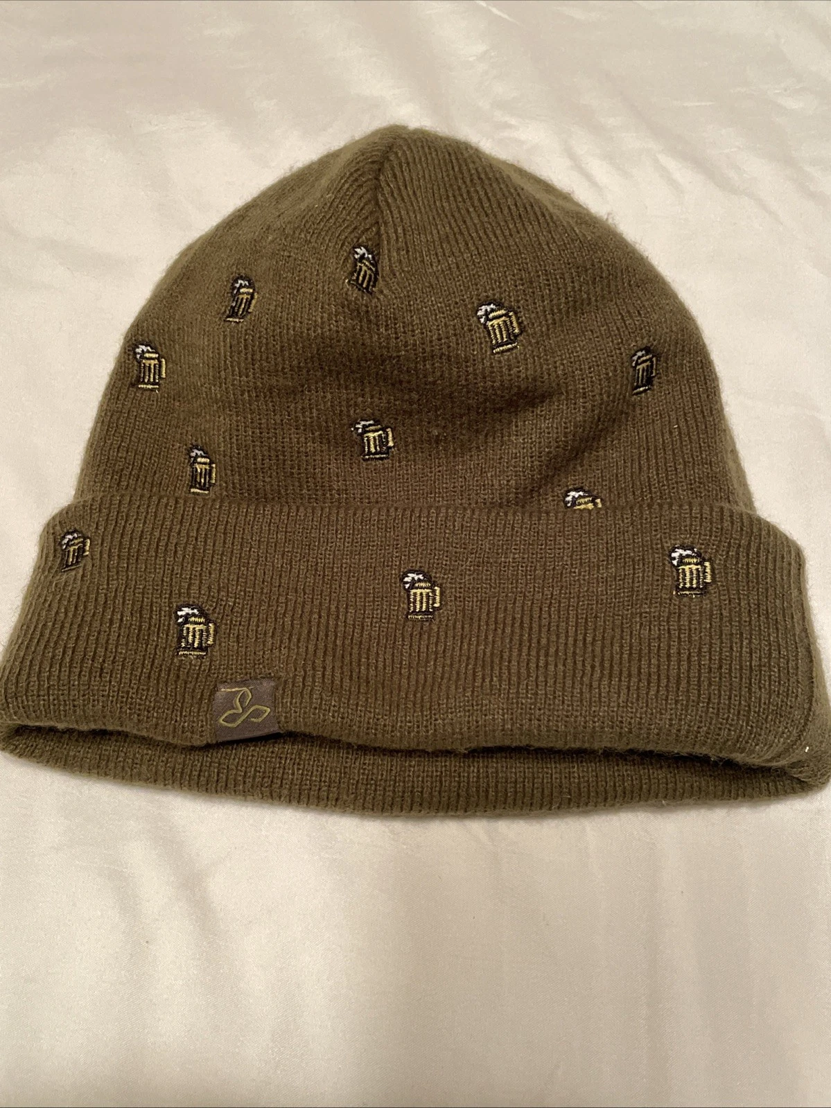 prAna Logo Beanie With Beer Mugs Winter Snow Hiking Streetwear St. Patrick's Day