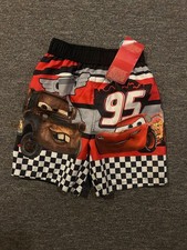 Pixar Cars Swim Trunks 4T New With Tags Red Black Mater Lightning McQueen