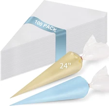 24 Inch Extra Large Piping Bags Disposable, 100 Pieces Icing Bags, Tipless Pipin