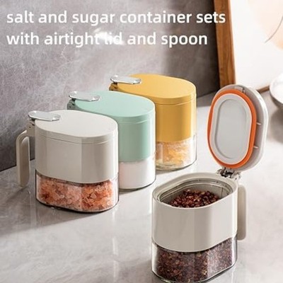 Küche Glas Behälter mit Löffeln Luftdichte Gläser für Zucker Salz und Gewürze