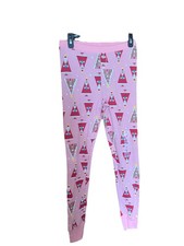 Old Navy Mid Rise Flannel Thermal Pajama Pants Pink Holiday Women  s Medium Santa