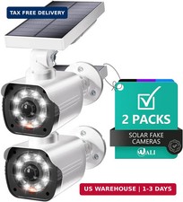 WALI Dummy Fake Camera, Security Camera with Motion Sensor Flood Light, Simulate