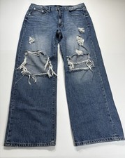 Aeropostale Distressed Wide-Leg Jeans Low Rise Skater Size 14R