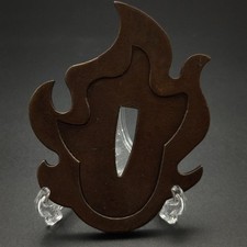 Japanese Tsuba Demon Slayer Flame Design Copper Ground Gold Plated Tosogu