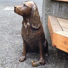 Springer Spaniel Statue Garden Decor,Resin Animal Dog Sculpture Yard Patio HB