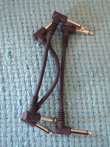 3 Unbranded Patch Cables 6" 90° For Effects Pedals