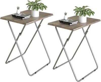 Small Folding Table Set of 2, Foldable Snack Table, TV Tray, Balcony, Folding Table...