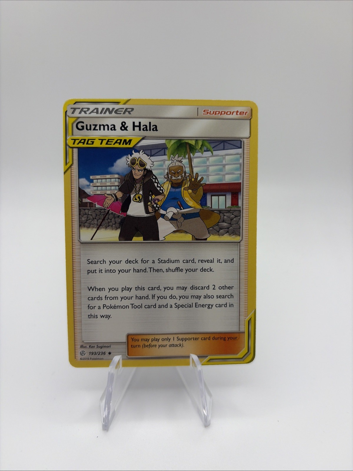 Guzma & Hala 193/236 Cosmic Eclipse Sun And Moon Tag Team Pokemon Trainer NM / M