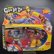 Heroes Of Goo Jit Zu Marvel XMen 97 Beast Wolverine Pack Stretchy Goo Filled