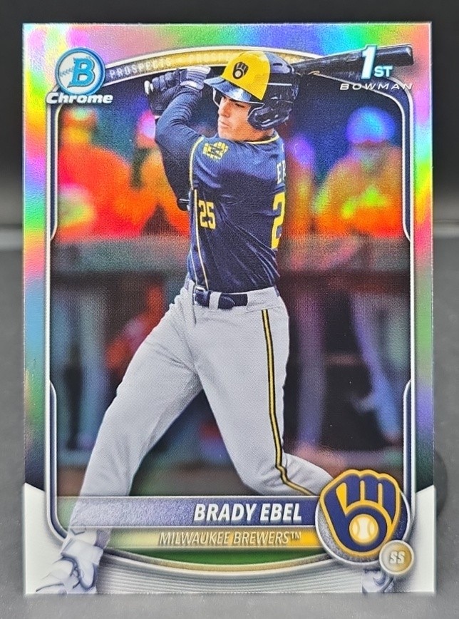 2025 Bowman Draft Brady Ebel #BDC-194 Chrome Refractor 1st Prospect Brewers