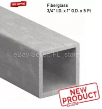 Square Fiberglass Hollow Tube 3/4" I.D. x 1" O.D. x 5 Feet Long 1/8" Wall ISOFR