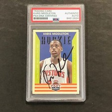 2012-13 Panini Past and Present #178 Khris Middleton Signed Card AUTO PSA/DNA Sl