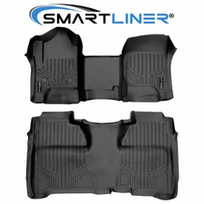 SMARTLINER Custom Fit Floor Mats 2 Row Liner Set 2014-2018 Silverado Sierra 1500