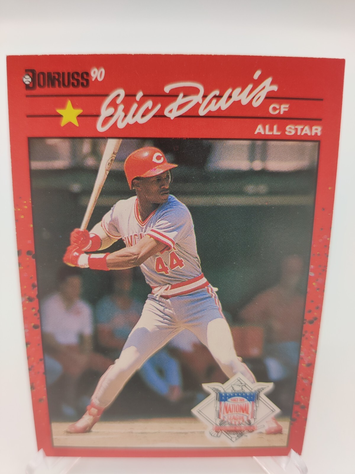 1990 Donruss 695 Eric Davis Baseball Card Cincinnati Reds All Star Raw