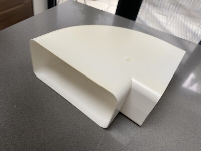 Weiß Kunststoff Flach Rechteck 90º Winkel Winkel Bogen Kanal Adapter Entlüftung 150 x 70 mm