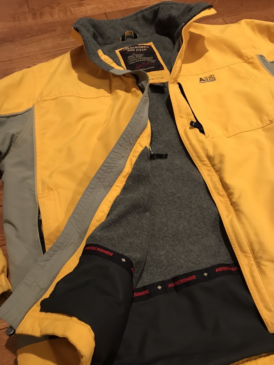 Vintage Abercrombie A&F 90s Weatherproof Jacket Yellow Size Large