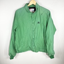 Vtg Swingster Farmer Pioneer Seeds Snap Button Green Varsity Jacket Men s L