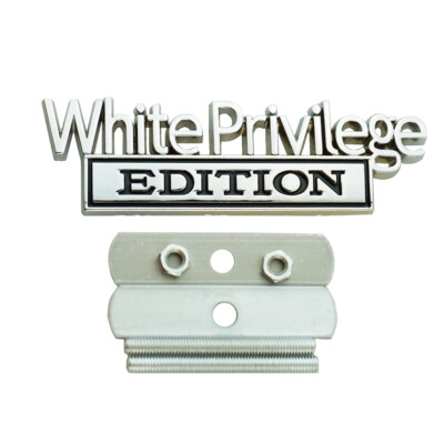 Front Grille White Privilege Edition Emblems Badge Decal Sticker Logo Nameplate