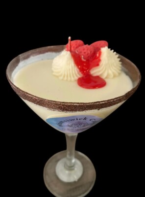 Handmade White Chocolate Raspberry Martini Candles