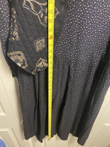 Vintage Karin Stevens Kleid Damen 12 langärmelig angebrachte Weste bescheidene Prärie - Bild 9 von 14