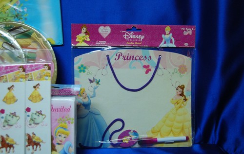 Belle Princesses Party Set # 20 Plates Napkins Tablecover Invites Hats Balloons - Picture 6 of 8