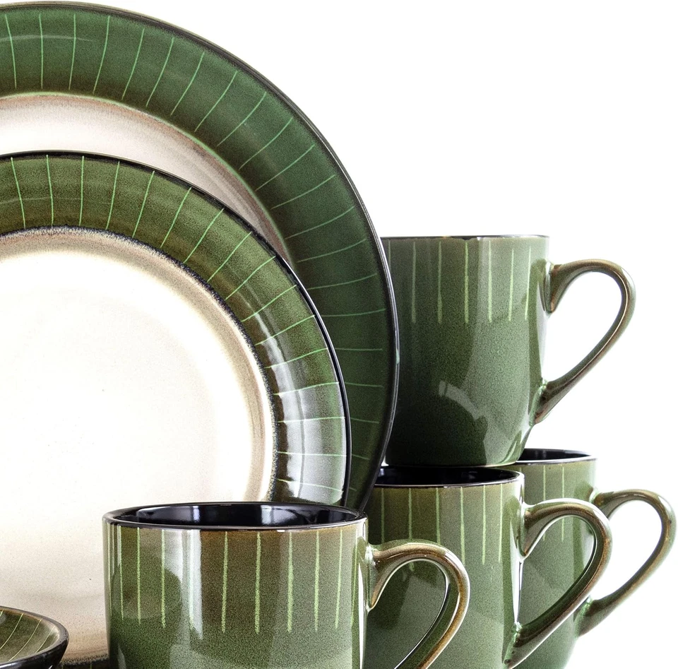 Louça de grés luxuosa Grand Piece com conjunto completo de 4, 16 peças, 16 peças, Jad - Imagem 2 de 4