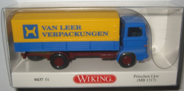 Wiking 043701 Mb 1317 2-Achs Pritsche-/Planen-Lkw Van Leer Verpackungen 1:87 H0-image