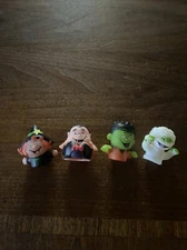 Lot of 4 Halloween Finger Puppet Spooky Storytelling Witch Ghost Vampire Frank