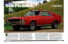 1968 AMC VON PIRAHANA  AMX 390/315 HP ~ NICE 4-PAGE ARTICLE / AD