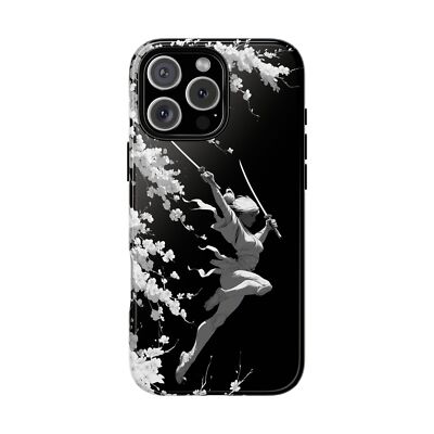 For iPhone / Galaxy / Pixel | Phone Ink Case - Elegant Ninja Girl Leaping
