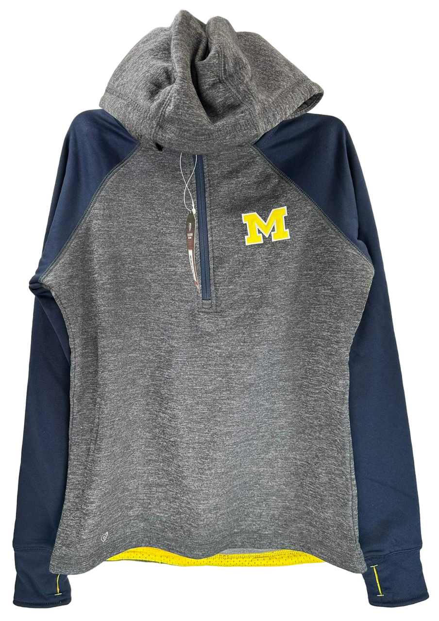 Colosseum Women's Michigan Wolverines Halfzip Raglan Hoodie Jacket