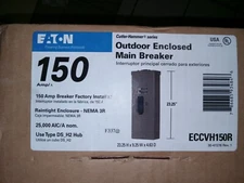Eaton ECCVH150R Circuit Breaker Enclosure NEMA 3R w/150A 2p 240V Breaker Surplus